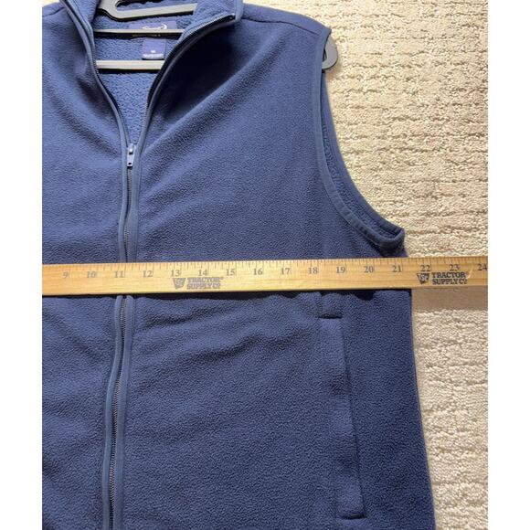 ROUNDTREE & YORKE Fleece Vest Full Zip M Navy Blue Sport Size Men's - Picture 6 of 7